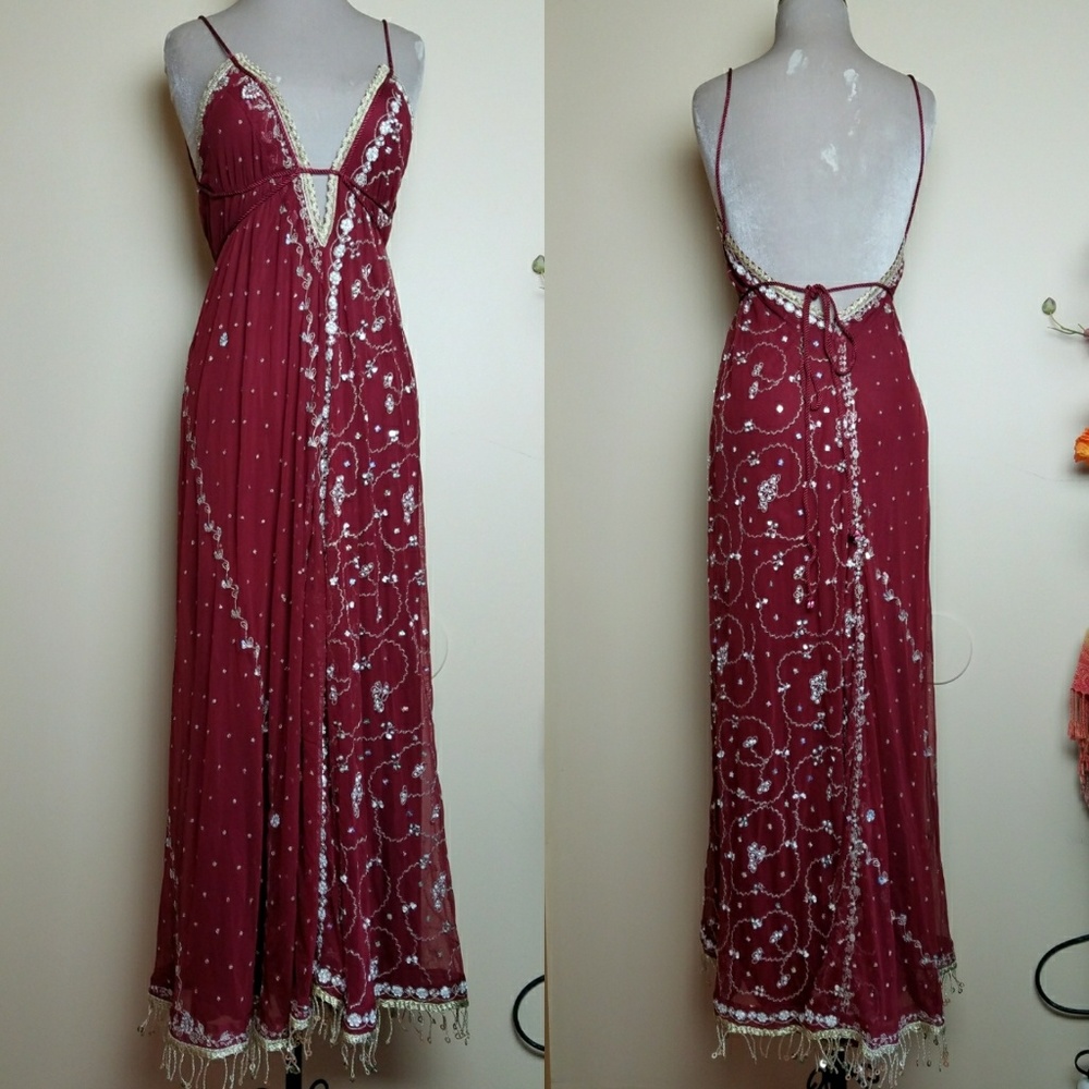 SOLD Free People Maja Raja Embellished Backless - Picture 3 of 7